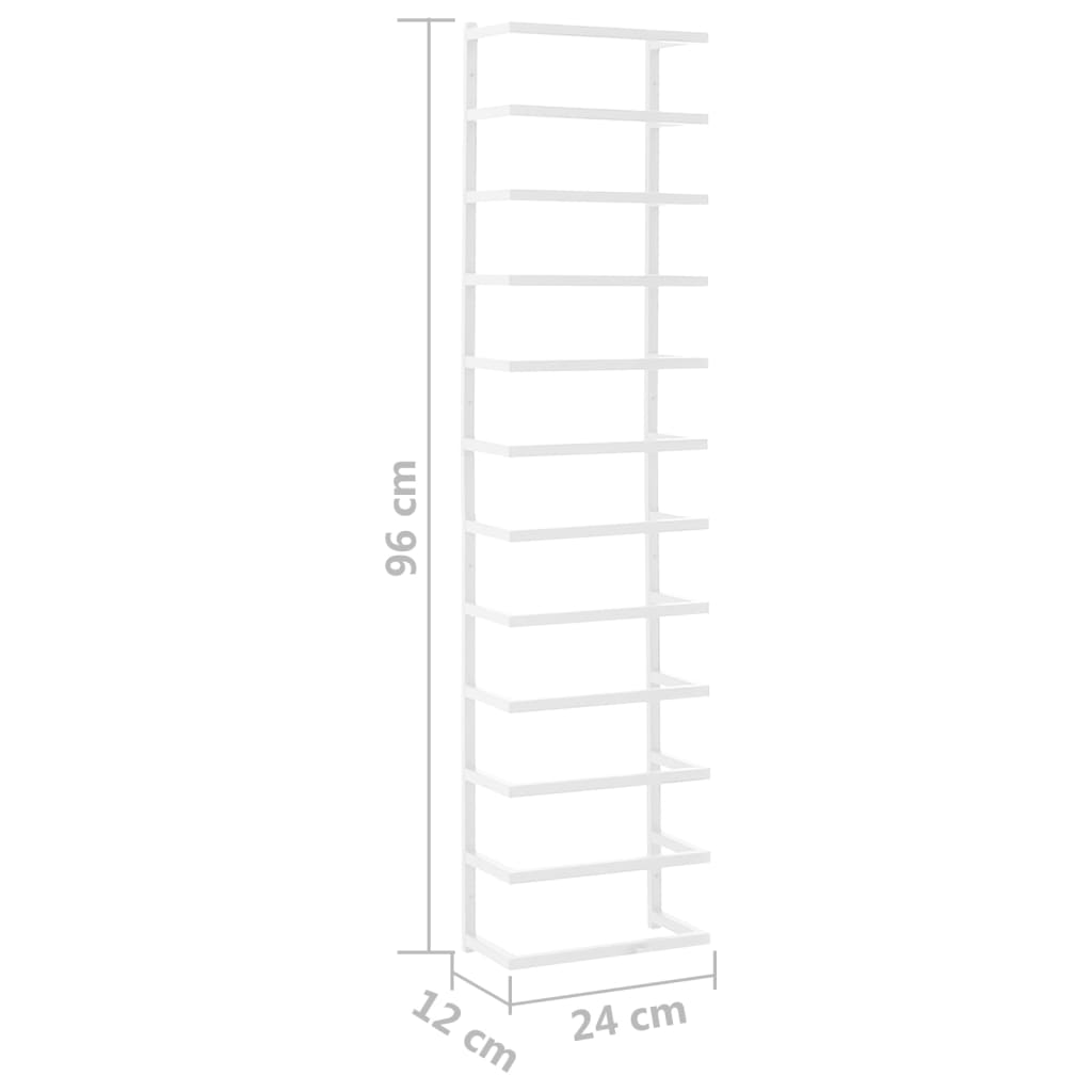 Towel Rack White 24x12x96 cm Steel - OLBRIT