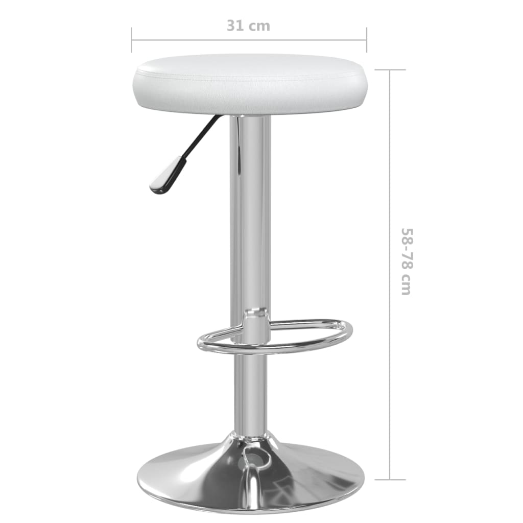 Bar Stools 2 pcs White Faux Leather - OLBRIT