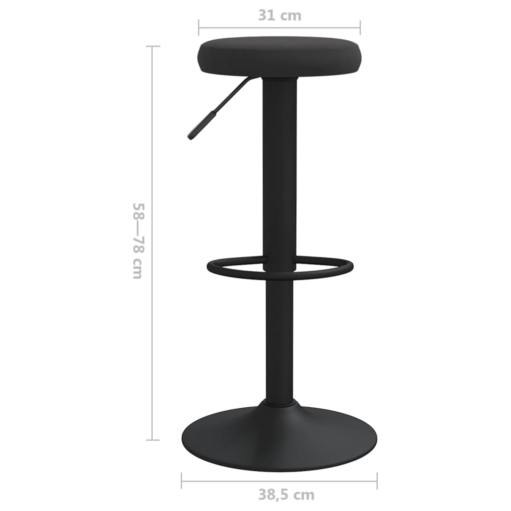 Bar Stools 2 pcs Black Velvet - OLBRIT