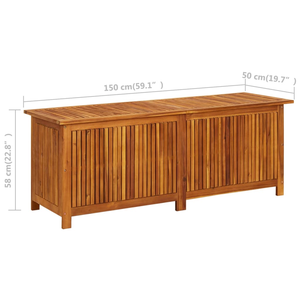 Garden Storage Box 150x50x58 cm Solid Acacia Wood - OLBRIT
