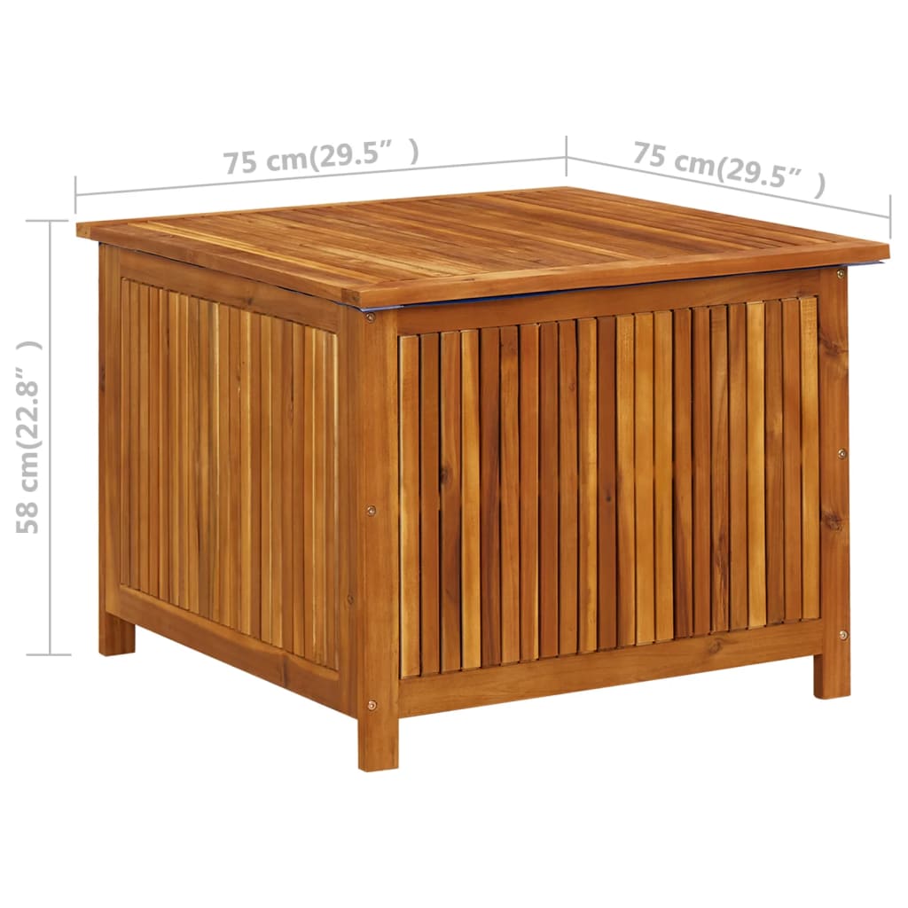 Garden Storage Box 75x75x58 cm Solid Acacia Wood - OLBRIT
