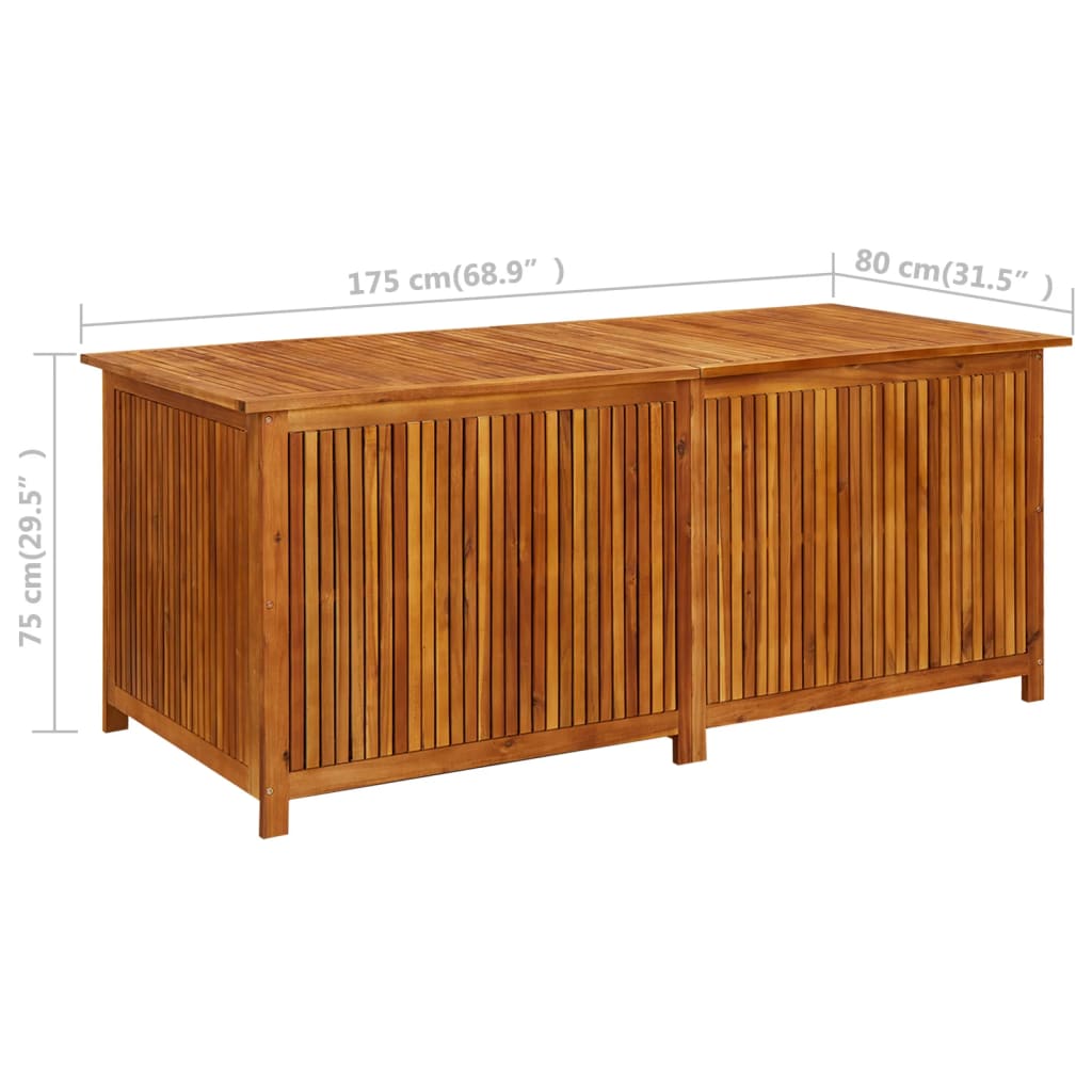 Garden Storage Box 175x80x75 cm Solid Acacia Wood - OLBRIT
