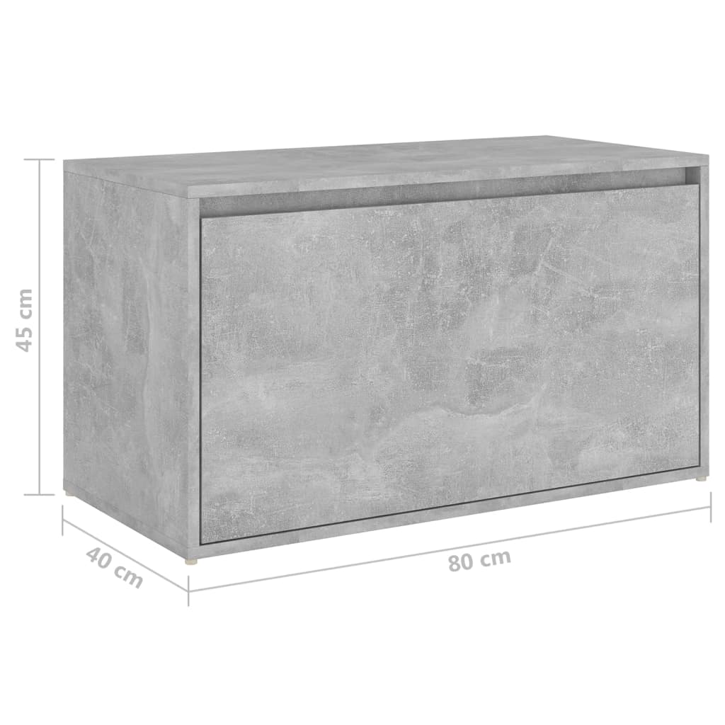 Hall Bench 80x40x45 cm Concrete Grey Engineered Wood - OLBRIT