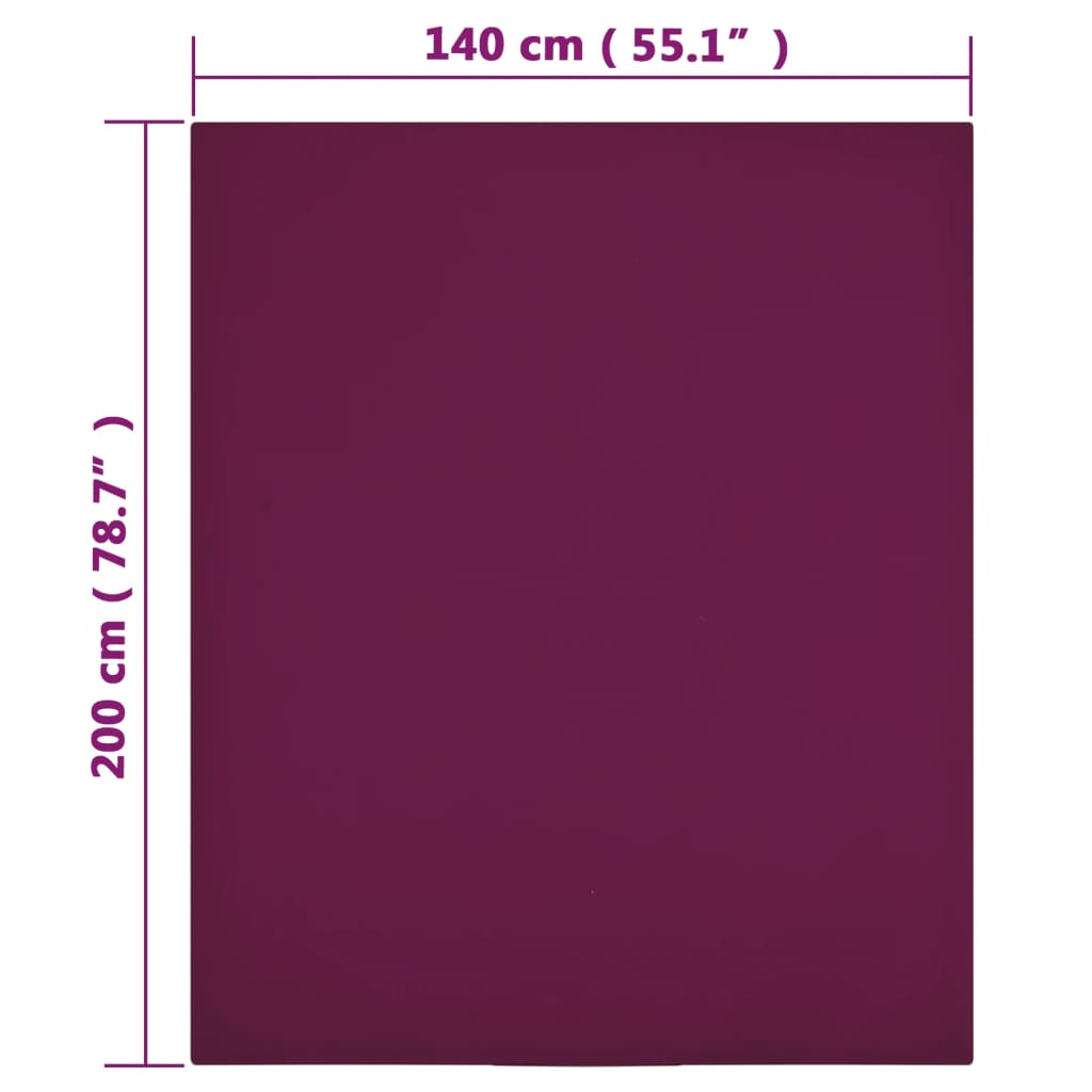 Jersey Fitted Sheet Bordeaux 140x200 cm Cotton - OLBRIT