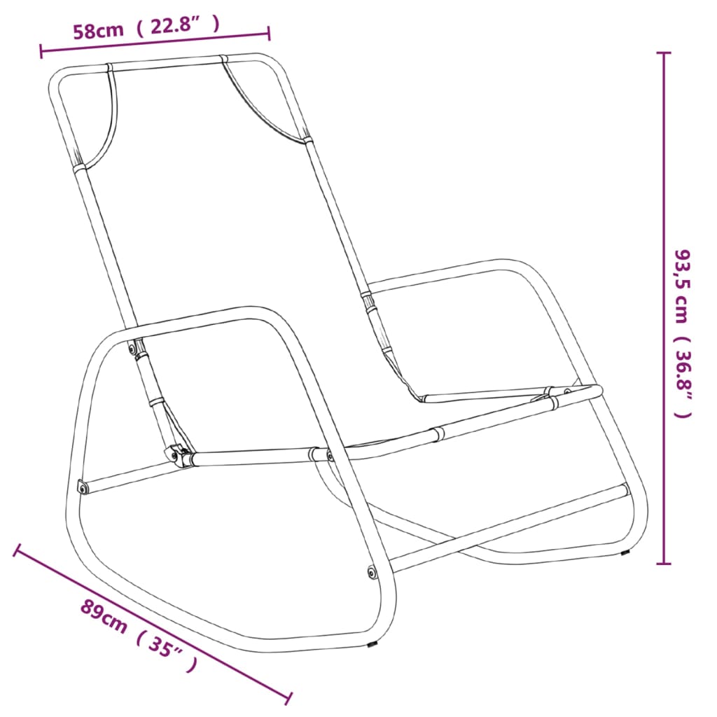 Rocking Sun Loungers 2 pcs Cream Steel and Textilene - OLBRIT
