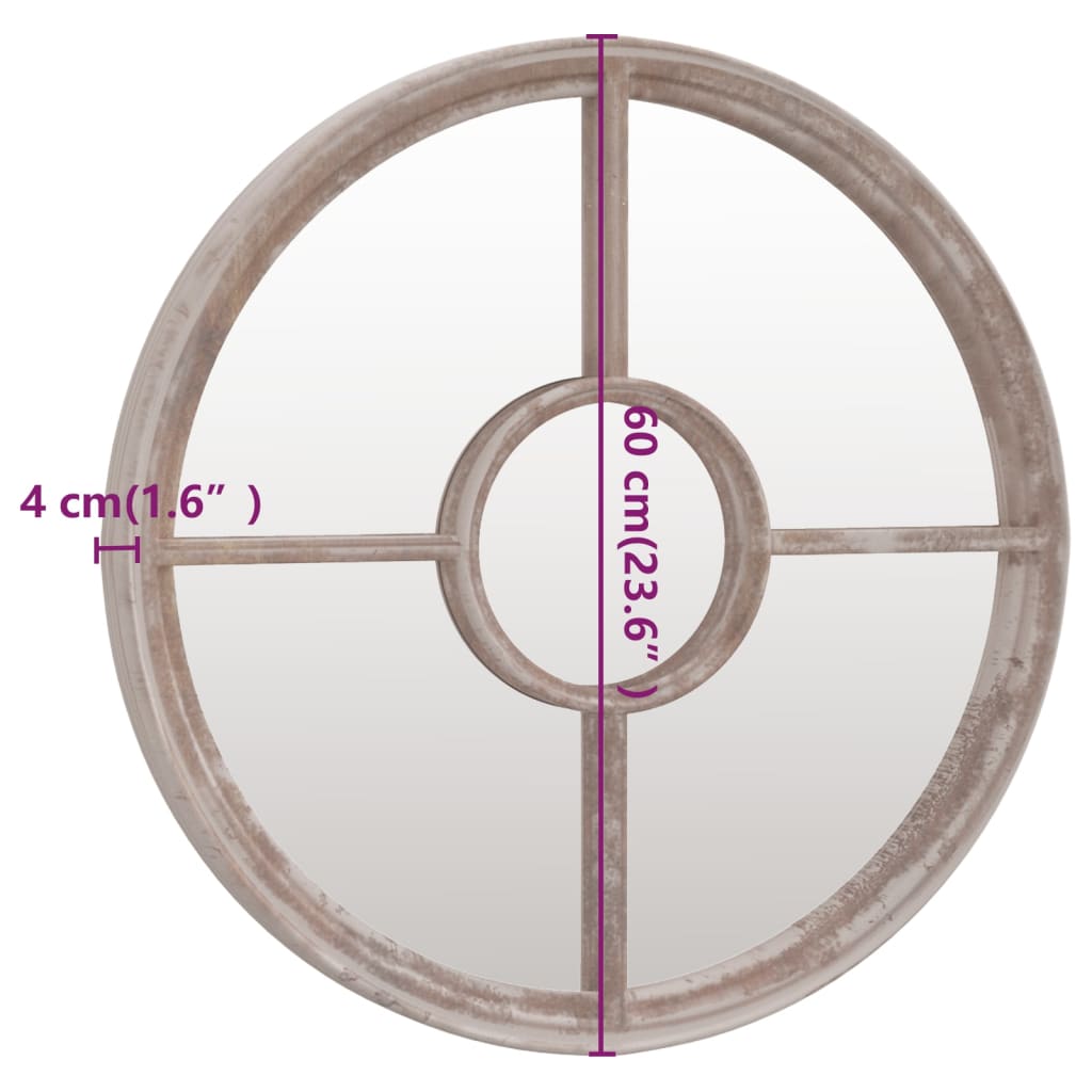 Mirror Sand 60x4 cm Iron Round for Indoor Use - OLBRIT