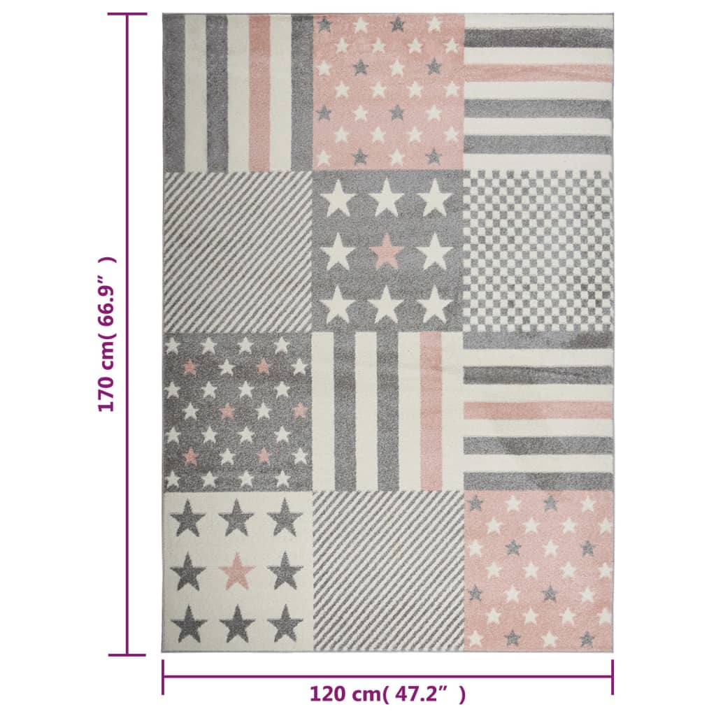 Children's Rug 120x170 cm Star Pattern Pink - OLBRIT