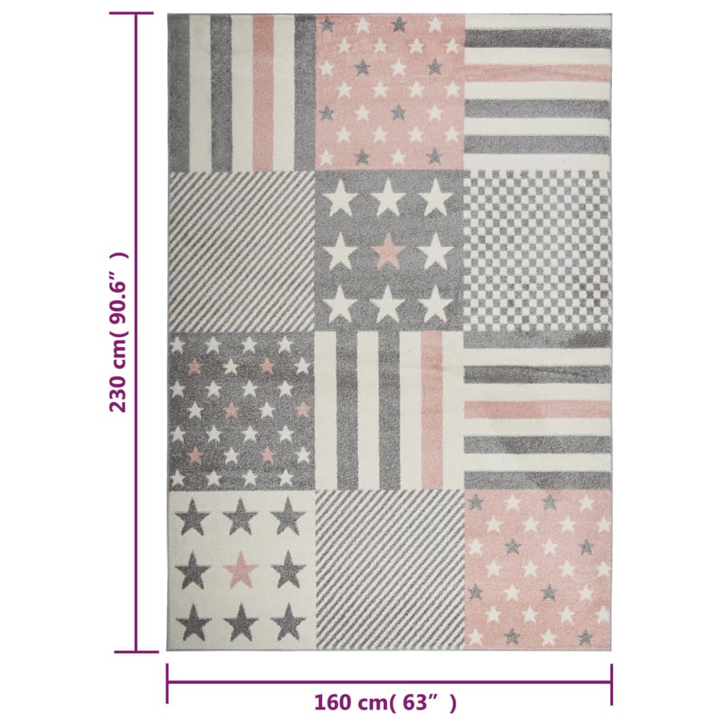 Children's Rug 160x230 cm Star Pattern Pink - OLBRIT