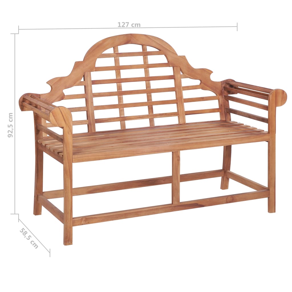 Garden Bench 127x58.5x92.5 cm Solid Wood Teak - OLBRIT