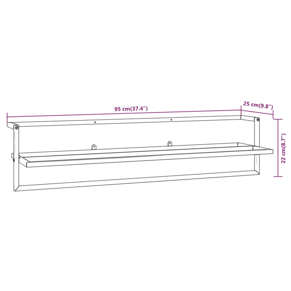 Towel Rack White 95x25x22 cm Iron - OLBRIT