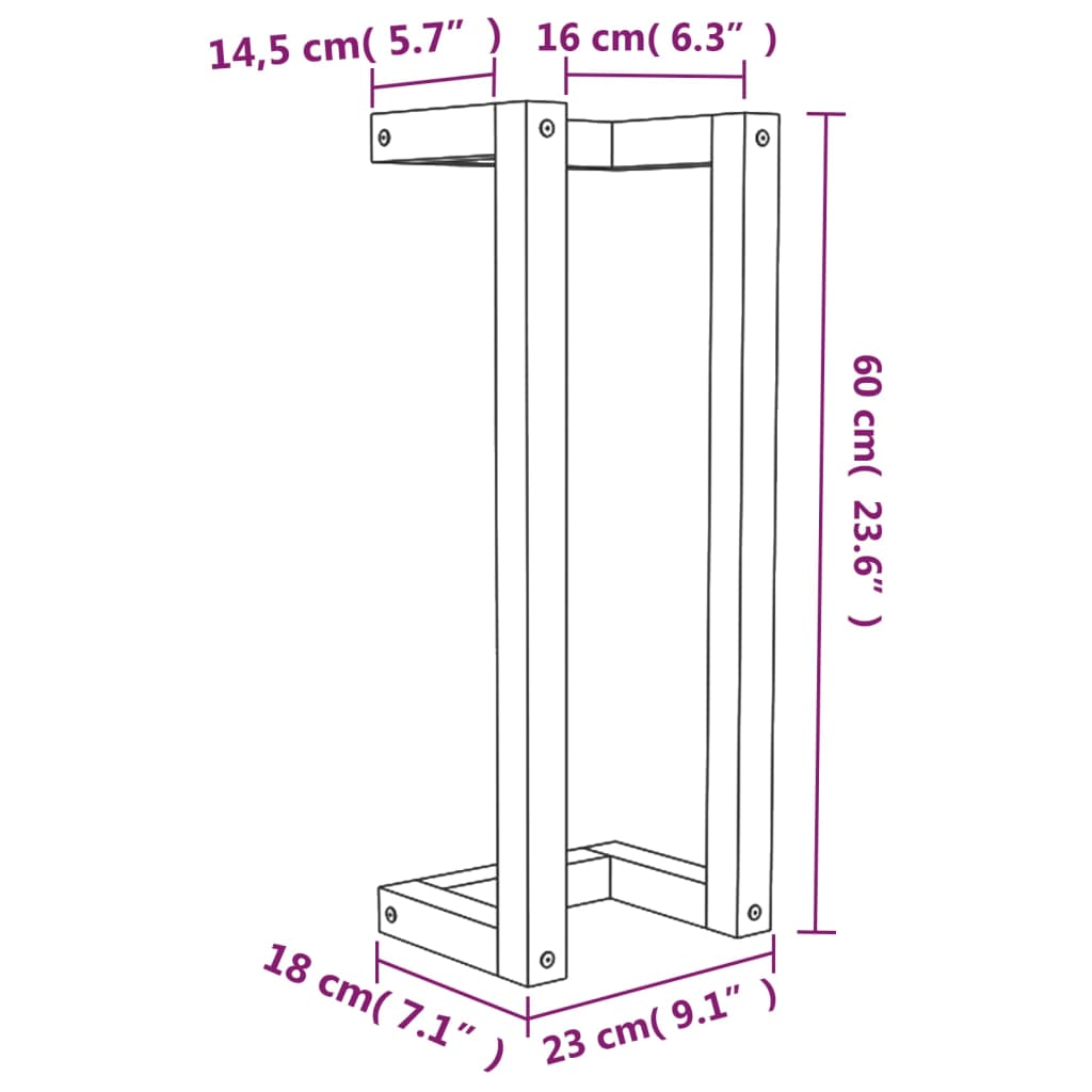 vidaXL Towel Rack Black 23x18x60 cm Solid Wood Pine - OLBRIT