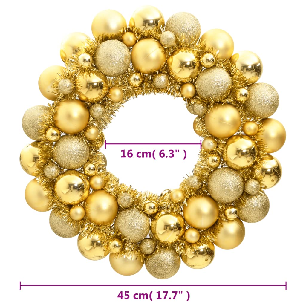 Christmas Wreath Gold 45 cm Polystyrene - OLBRIT
