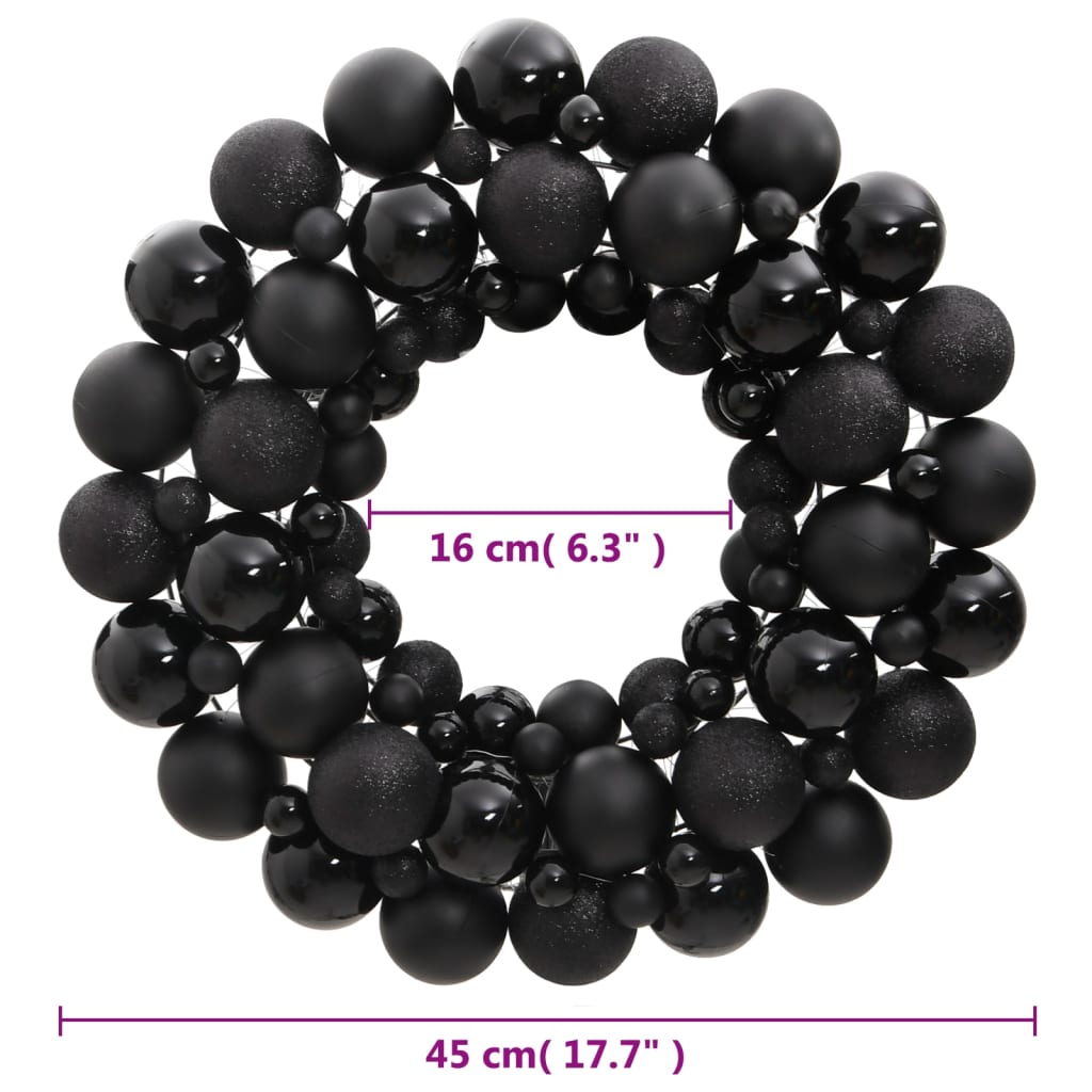 Christmas Wreath Black 45 cm Polystyrene - OLBRIT