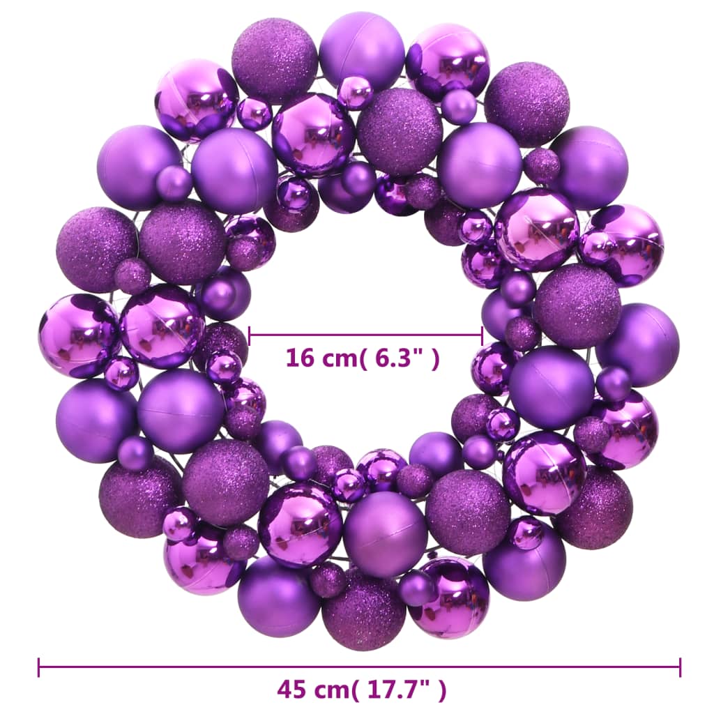 Christmas Wreath Purple 45 cm Polystyrene - OLBRIT