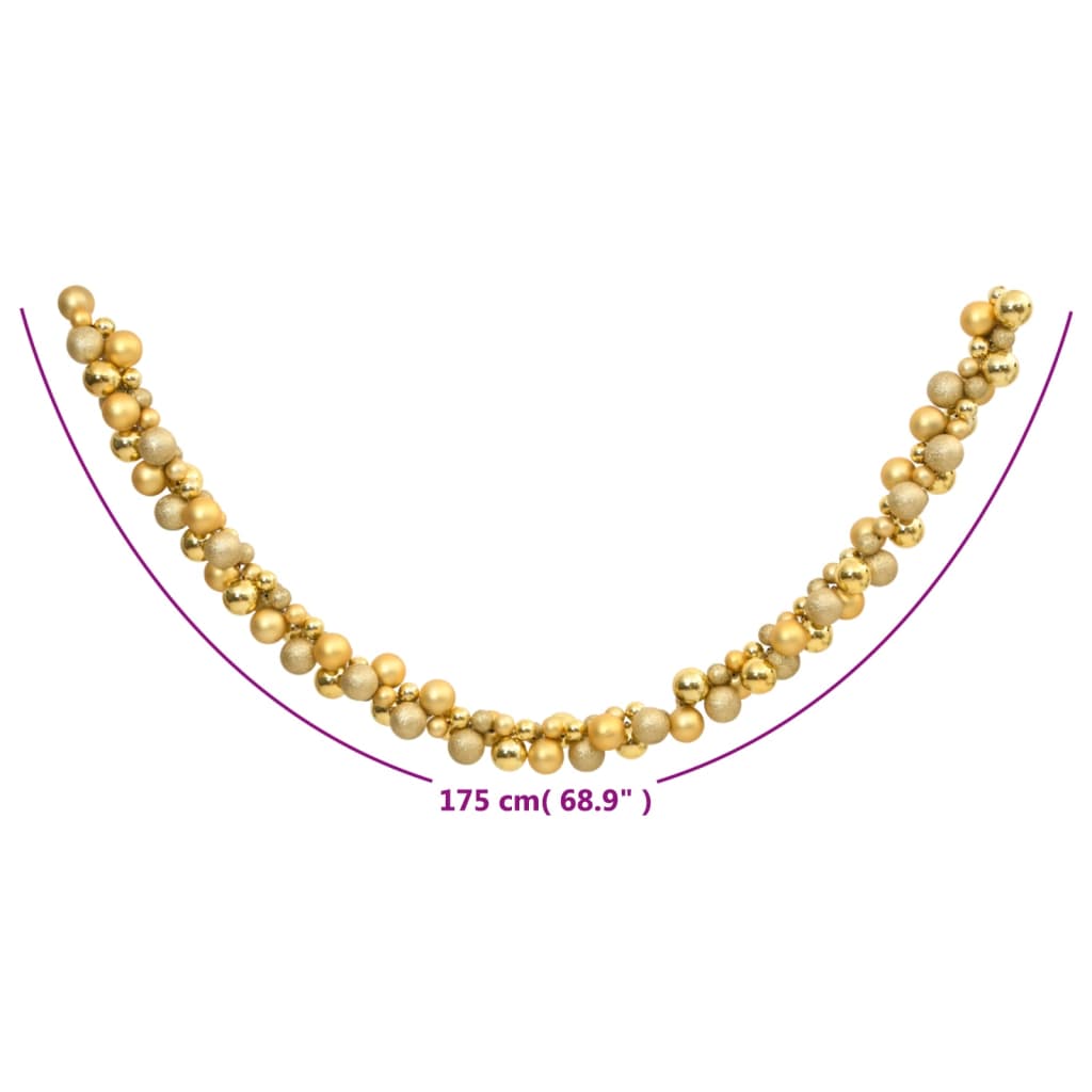 Christmas Balls Garland Gold 175 cm Polystyrene - OLBRIT
