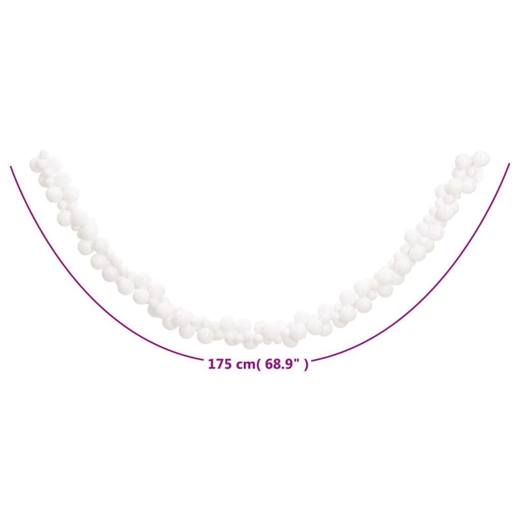 Christmas Balls Garland White 175 cm Polystyrene - OLBRIT