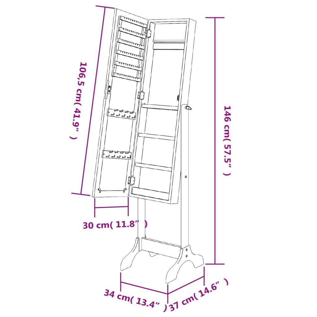 Free-Standing Mirror 34x37x146 cm - OLBRIT