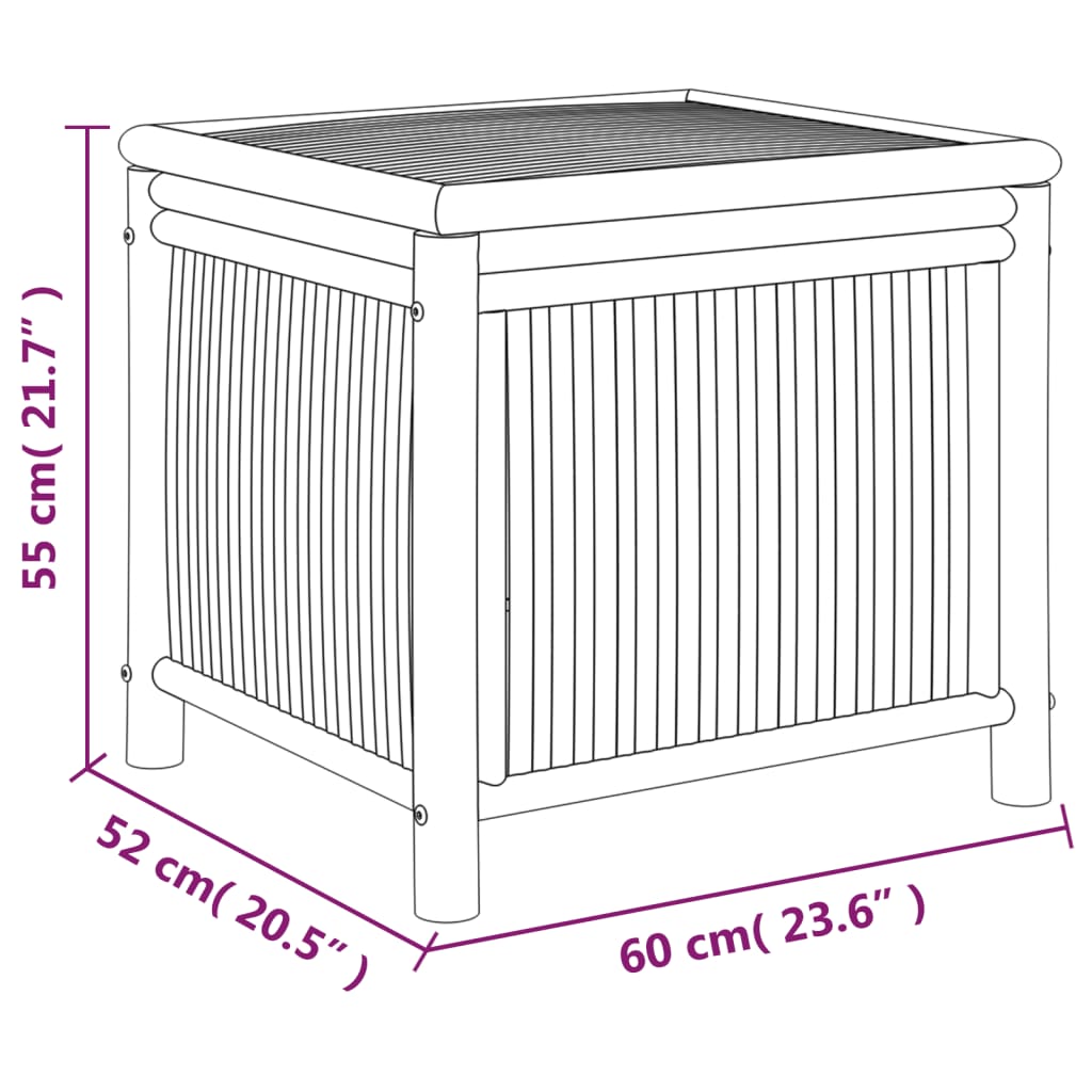 Garden Storage Box 60x52x55cm Bamboo - OLBRIT