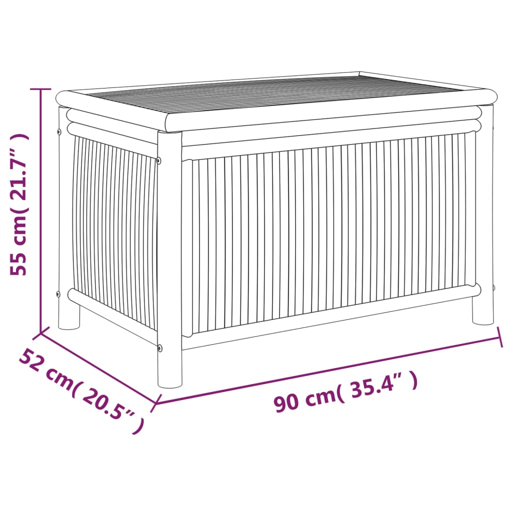 Garden Storage Box 90x52x55cm Bamboo - OLBRIT