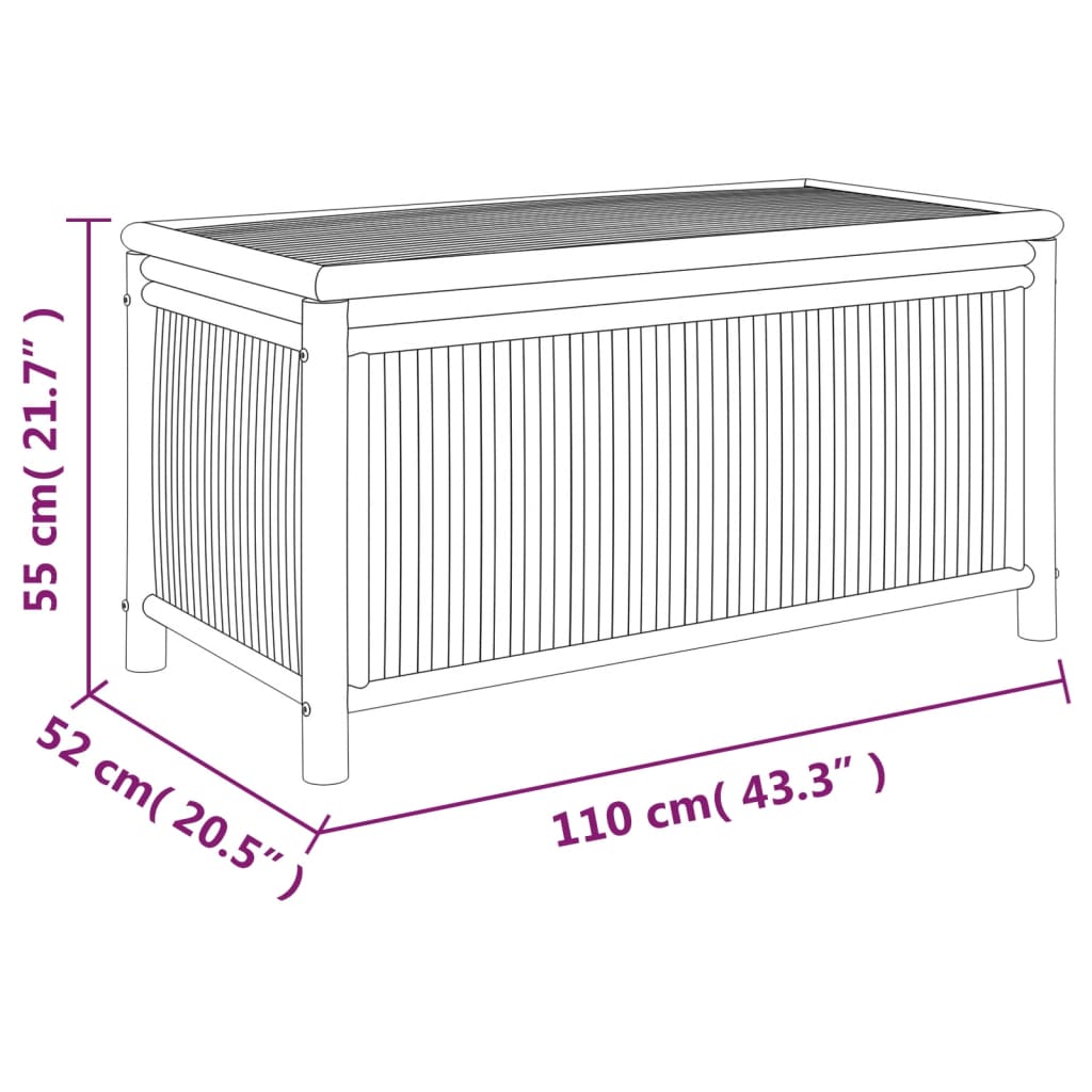 Garden Storage Box 110x52x55cm Bamboo - OLBRIT