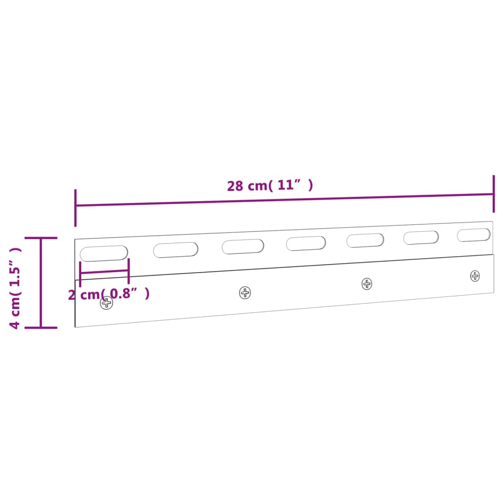 Connecting Plates 4 pcs Silver 28 cm Stainless Steel - OLBRIT