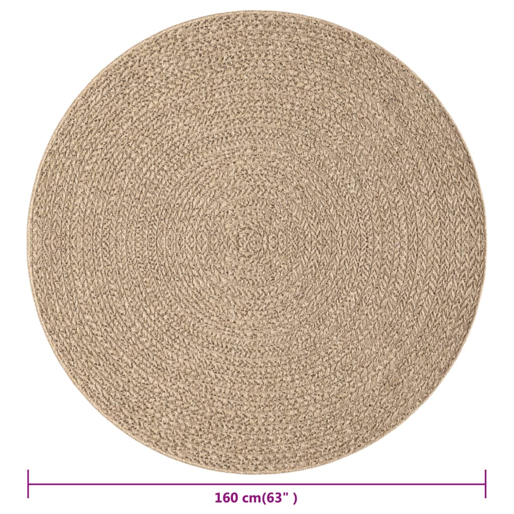 Rug 160 cm Jute Look Indoor and Outdoor - OLBRIT