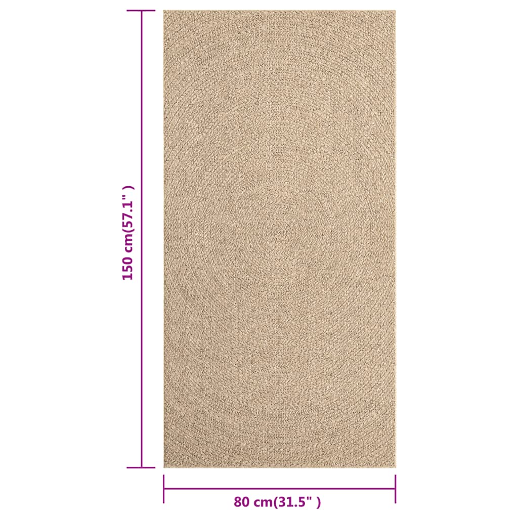 Rug 80x150 cm Jute Look Indoor and Outdoor - OLBRIT