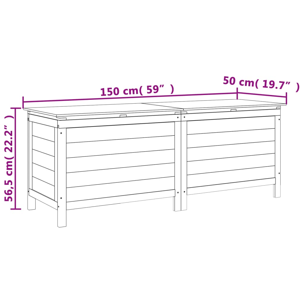 Garden Storage Box 150x50x56.5 cm Solid Wood Fir - OLBRIT