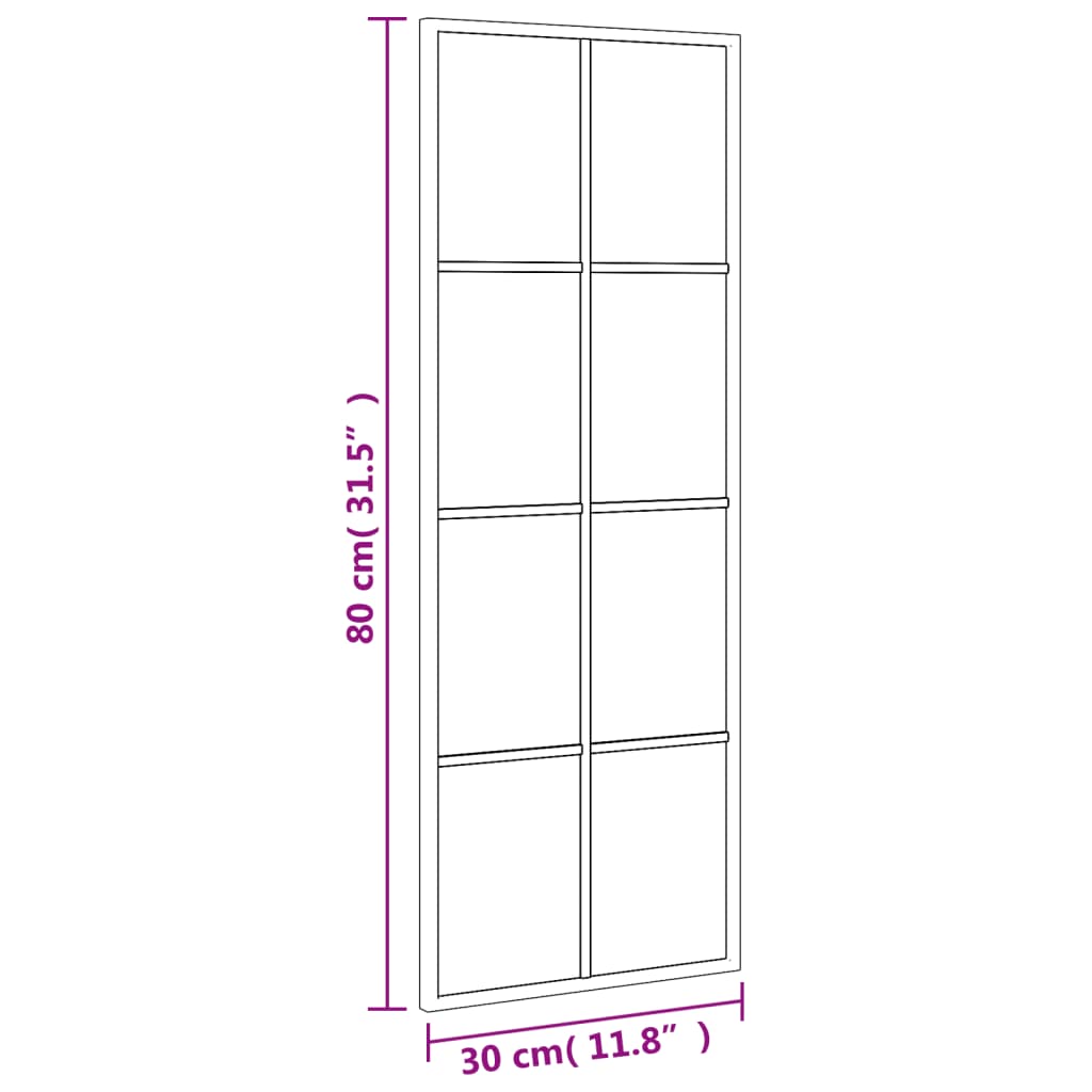 Wall Mirror Black 30x80 cm Rectangle Iron - OLBRIT