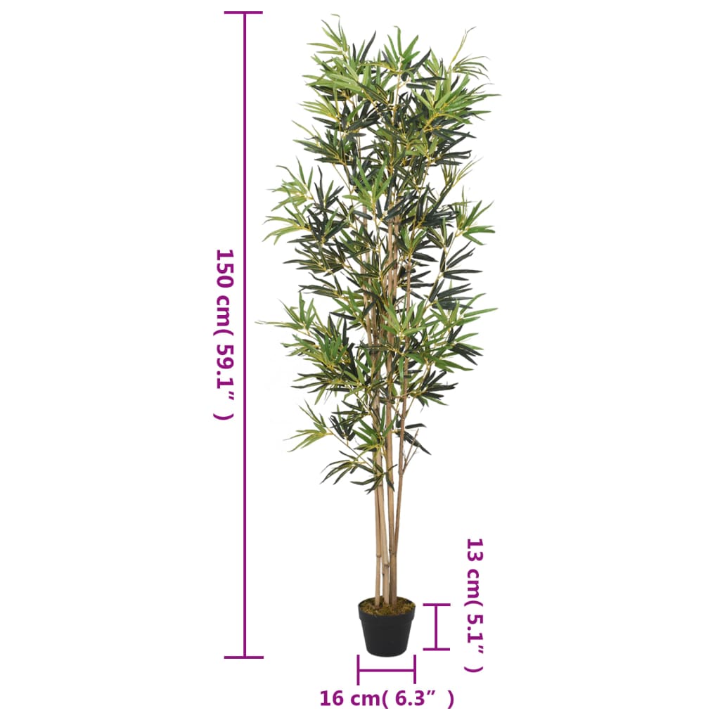 Artificial Bamboo Tree 828 Leaves 150 cm Green - OLBRIT