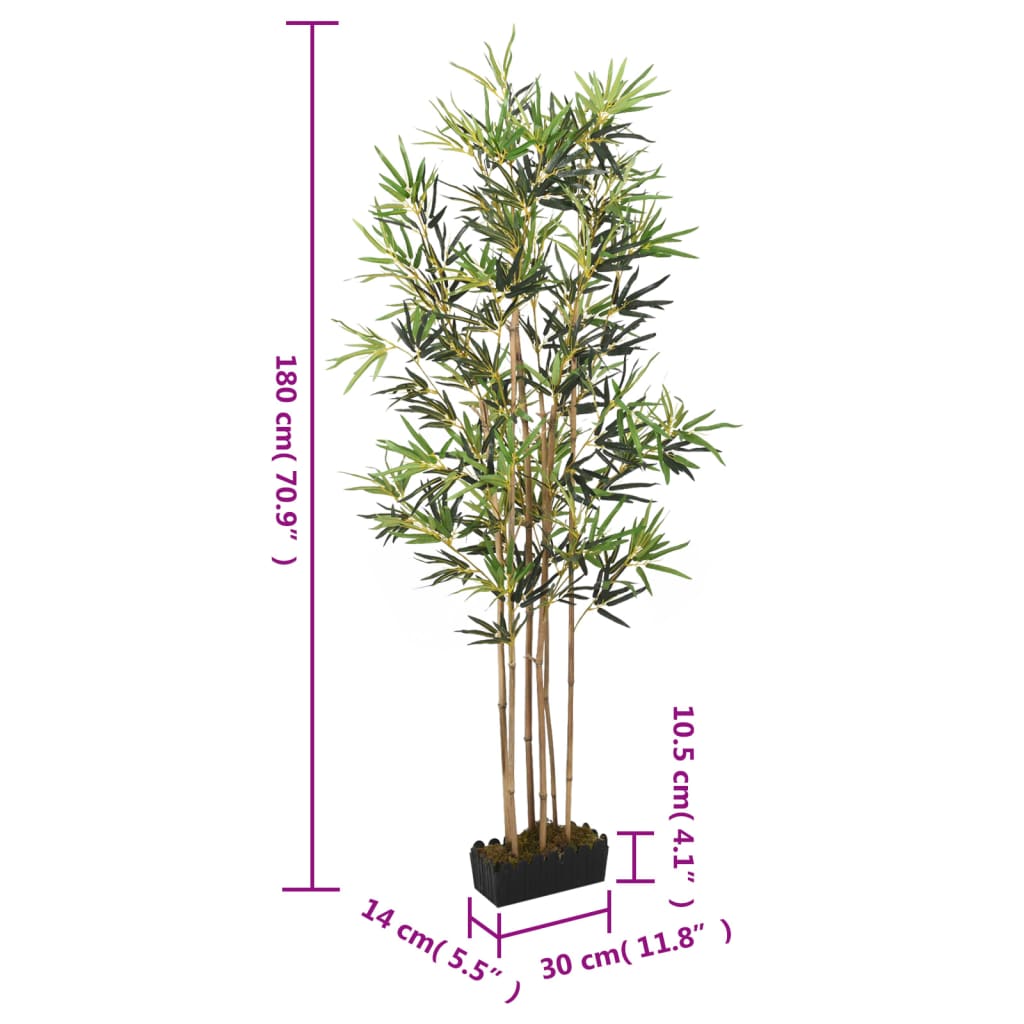 Artificial Bamboo Tree 1104 Leaves 180 cm Green - OLBRIT