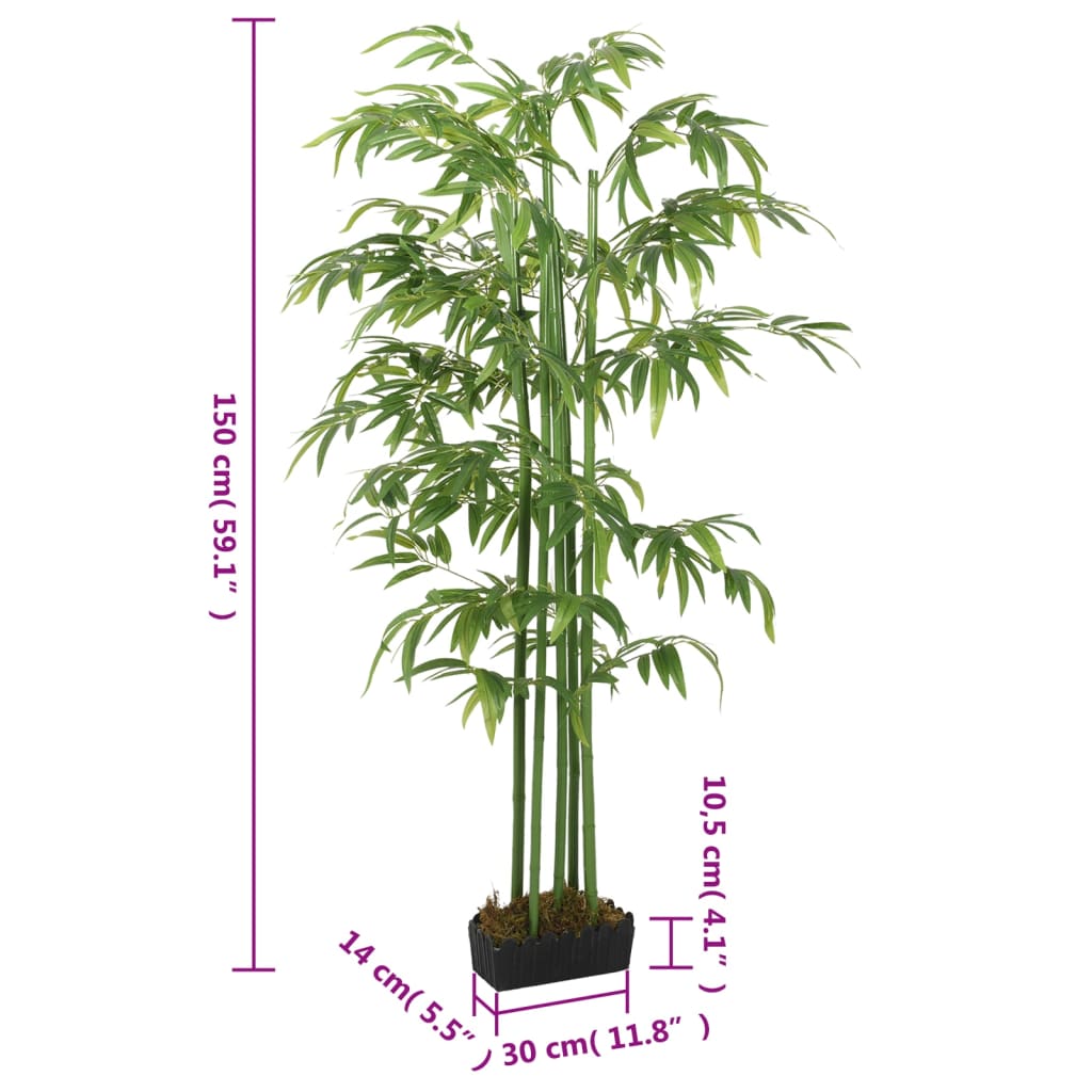 Artificial Bamboo Tree 576 Leaves 150 cm Green - OLBRIT