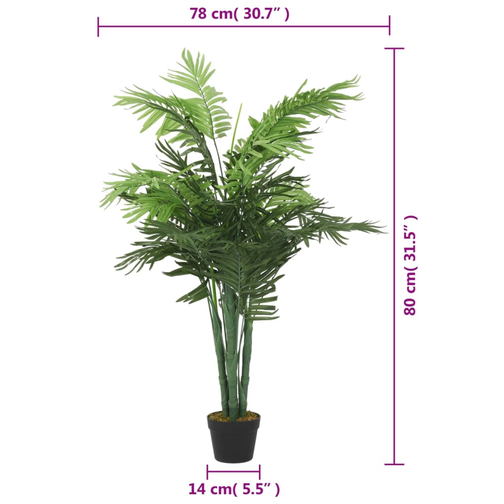 Artificial Palm Tree 18 Leaves 80 cm Green - OLBRIT