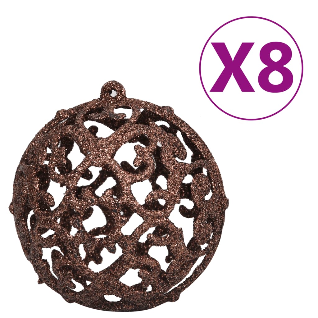 100 Piece Christmas Ball Set 3/4/6 cm Brown/Bronze/Gold - OLBRIT