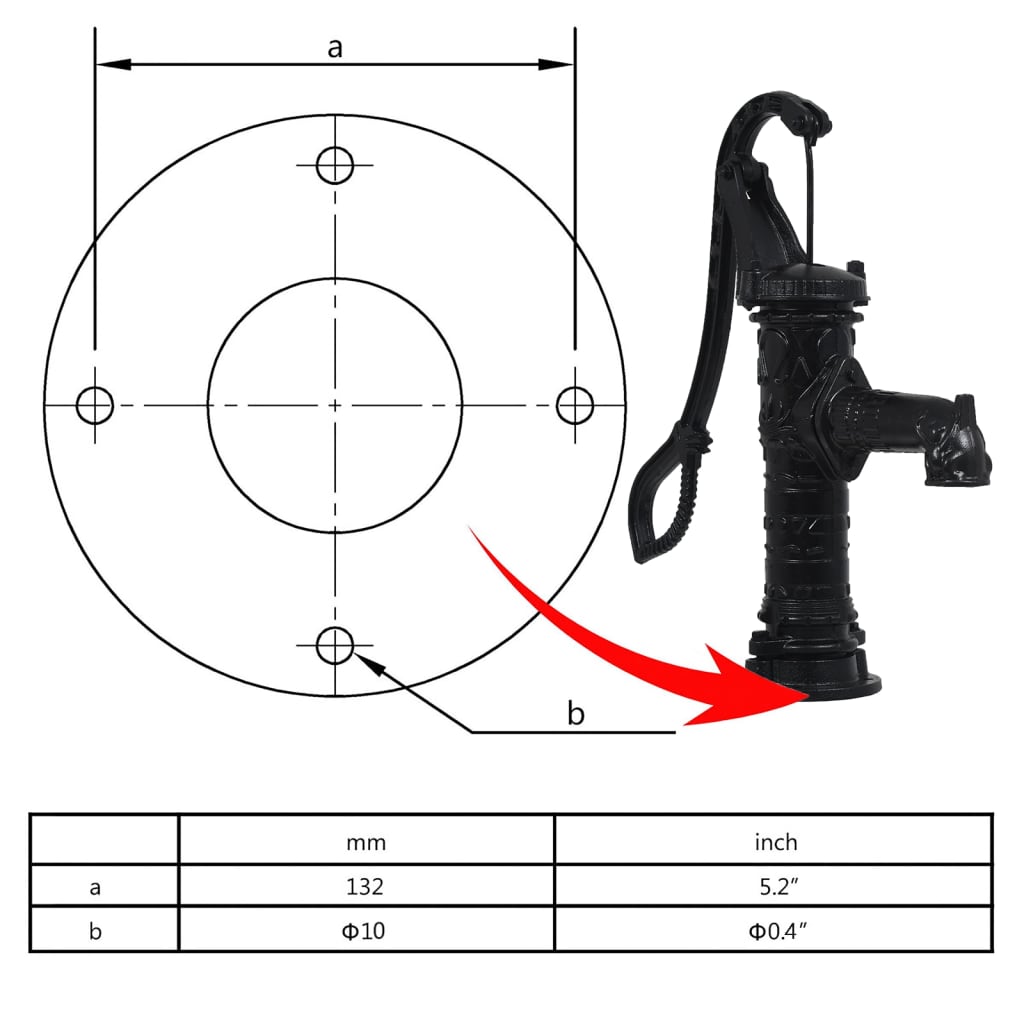 Garden Hand Water Pump Cast Iron - OLBRIT