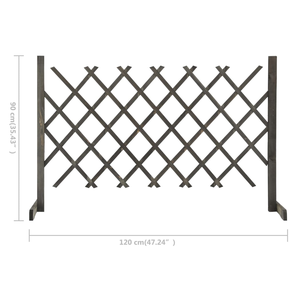 Garden Trellis Fence Grey 120x90 cm Solid Firwood - OLBRIT