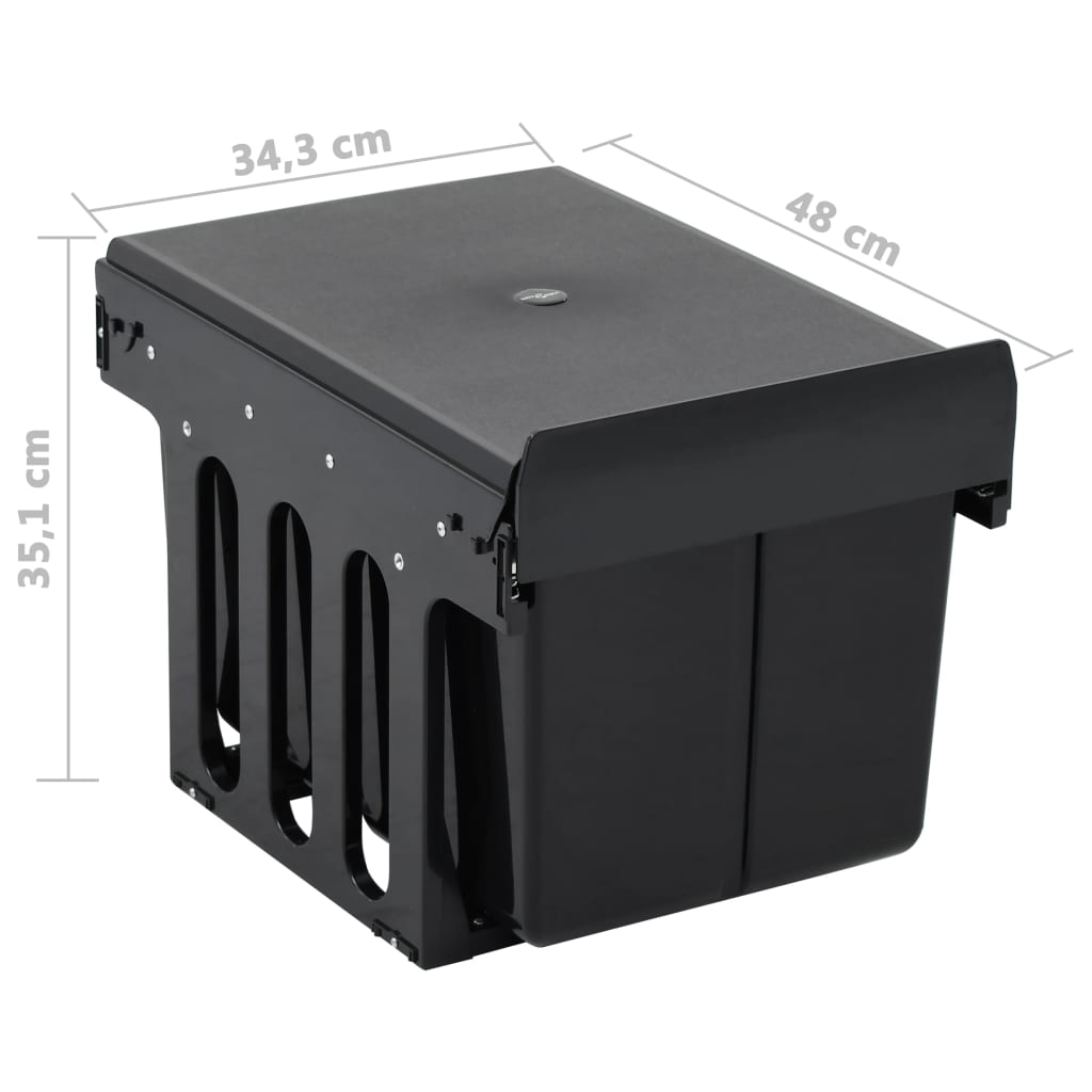 Kitchen Cupboard Pull-out Dustbin Soft-Close 36 L - OLBRIT