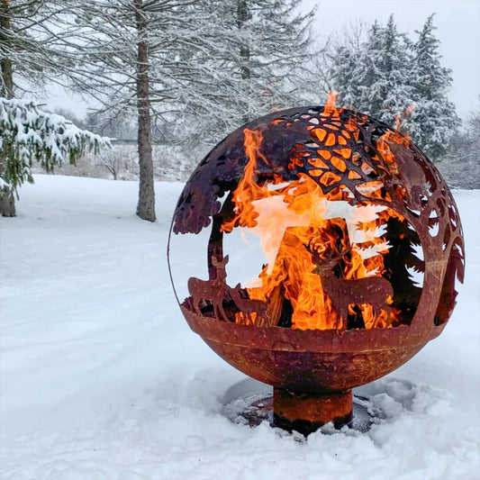 Animal Theme Sphere Fire Pit Laser Cut | OLBRIT