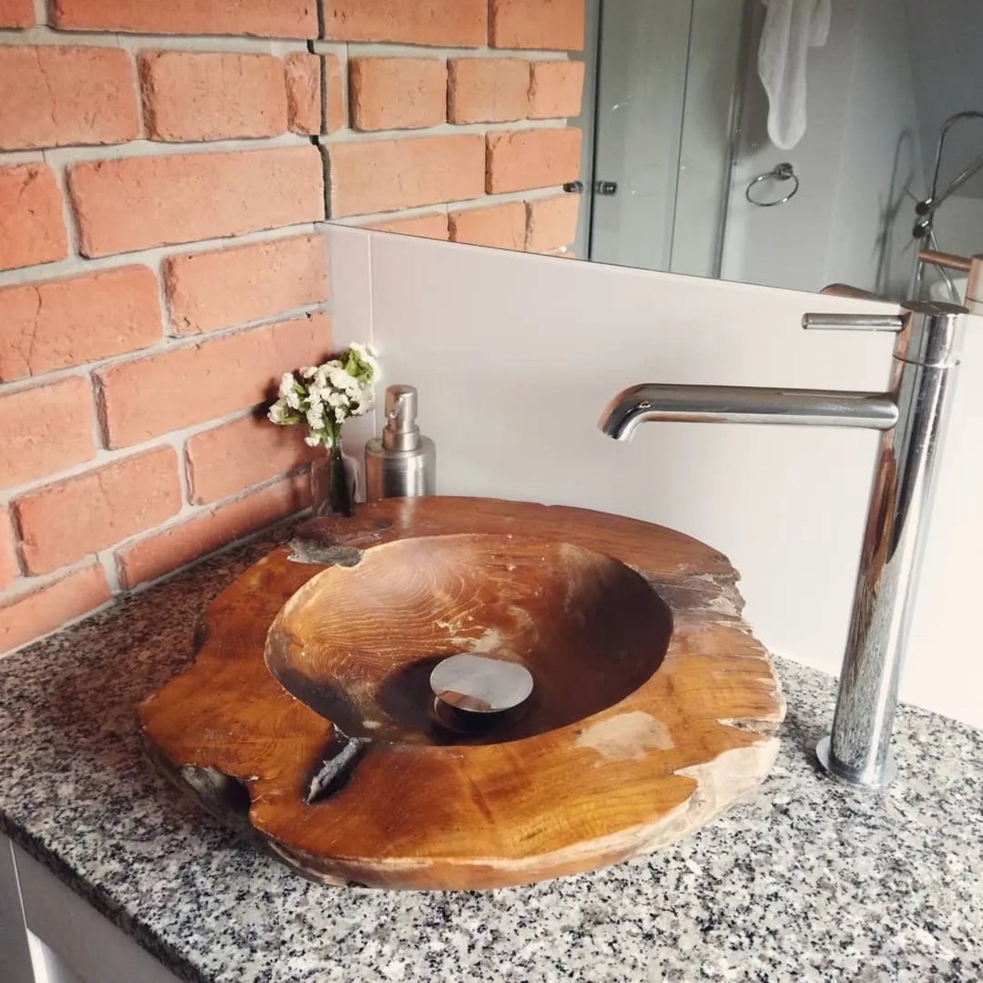 Handmade Solid Teak Basin 45 cm - OLBRIT