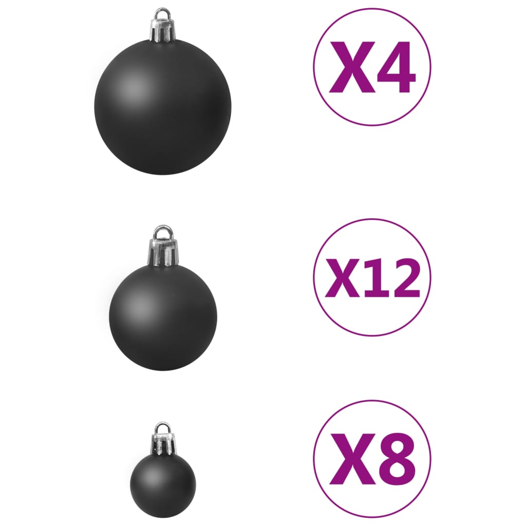 100 Piece Christmas Ball Set Black - OLBRIT