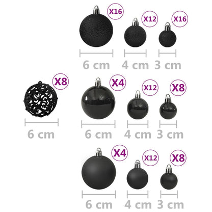 100 Piece Christmas Ball Set Black - OLBRIT