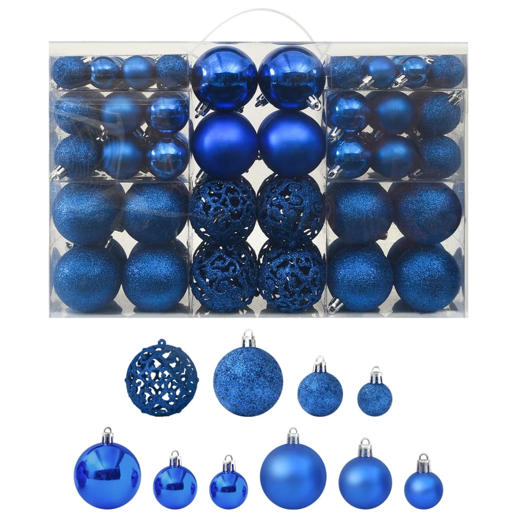 100 Piece Christmas Ball Set Blue - OLBRIT