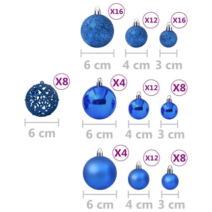 100 Piece Christmas Ball Set Blue - OLBRIT