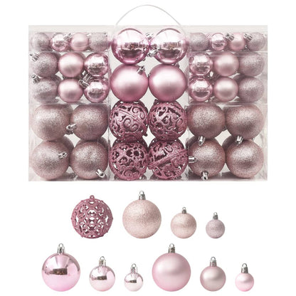 100 Piece Christmas Ball Set Pink - OLBRIT