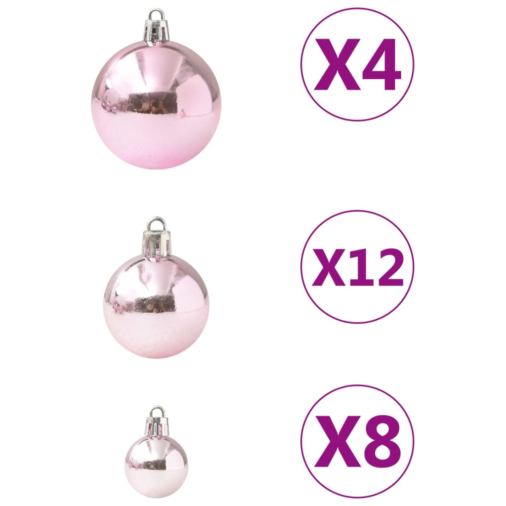 100 Piece Christmas Ball Set Pink - OLBRIT