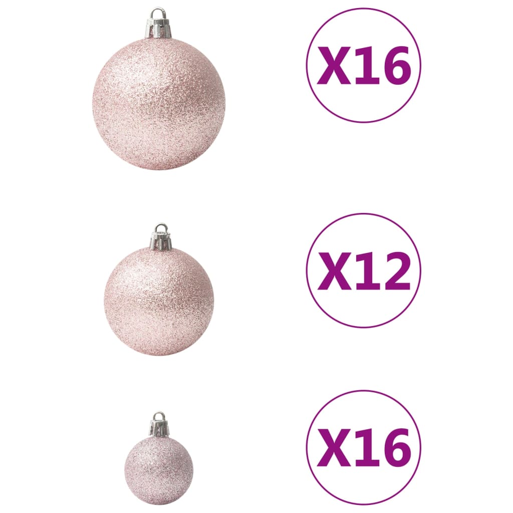 100 Piece Christmas Ball Set Pink - OLBRIT