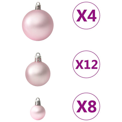 100 Piece Christmas Ball Set Pink - OLBRIT