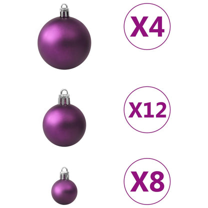 100 Piece Christmas Ball Set Purple - OLBRIT