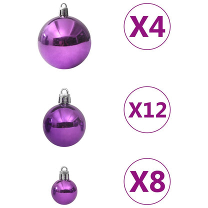 100 Piece Christmas Ball Set Purple - OLBRIT