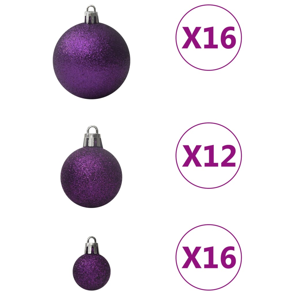 100 Piece Christmas Ball Set Purple - OLBRIT